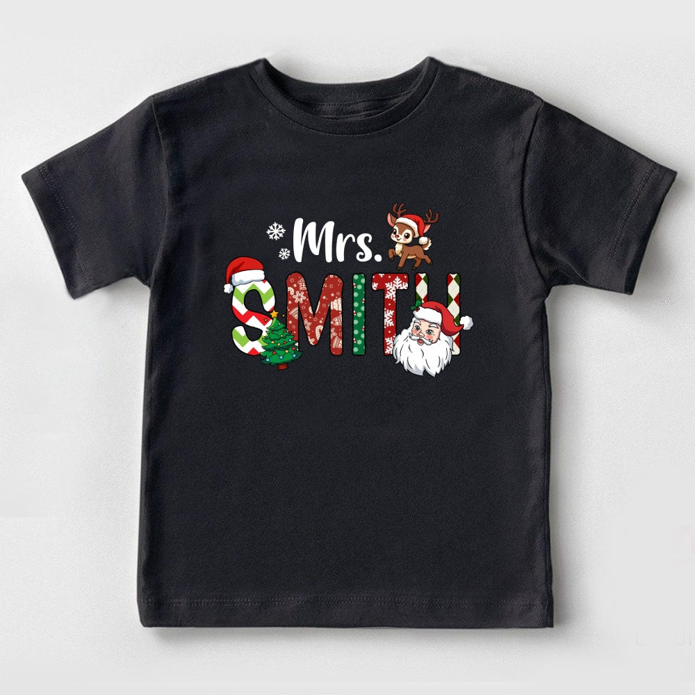Personalized Christmas Name Toddler T-Shirts