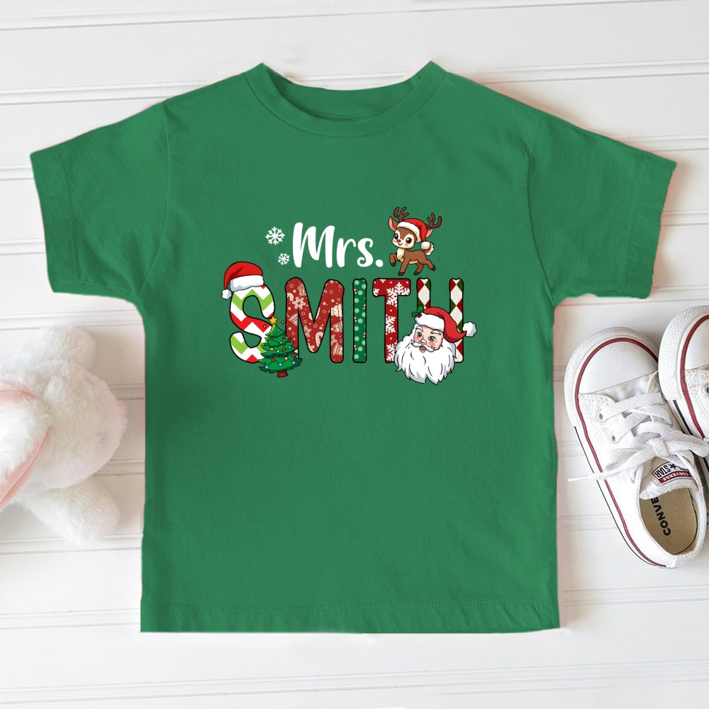 Personalized Christmas Name Toddler T-Shirts
