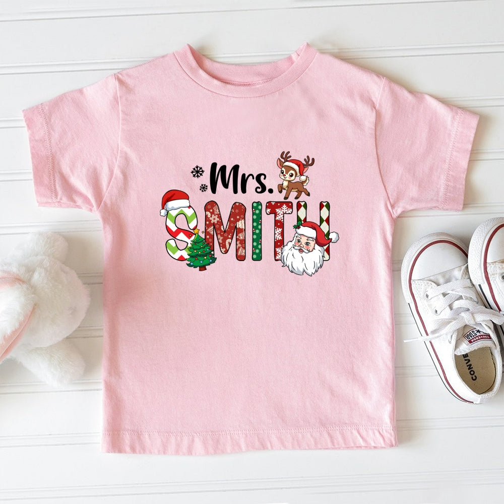 Personalized Christmas Name Toddler T-Shirts