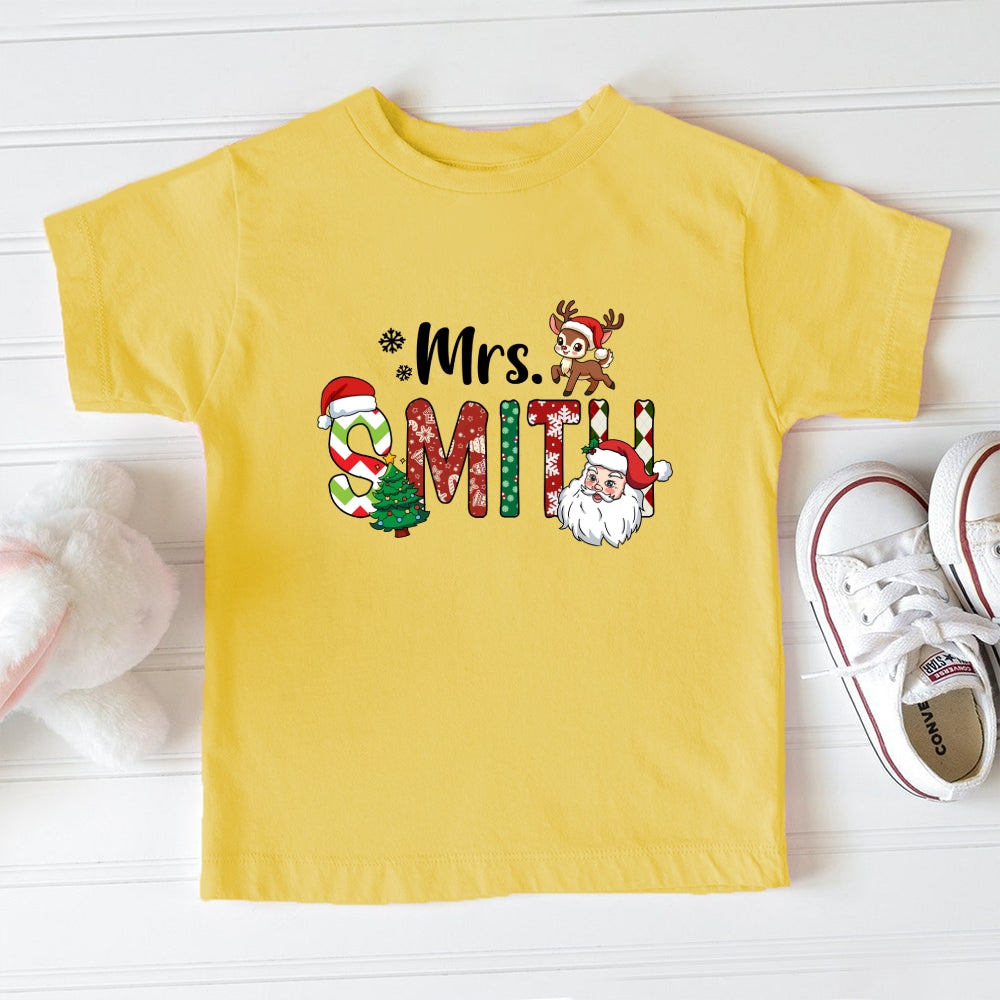 Personalized Christmas Name Toddler T-Shirts