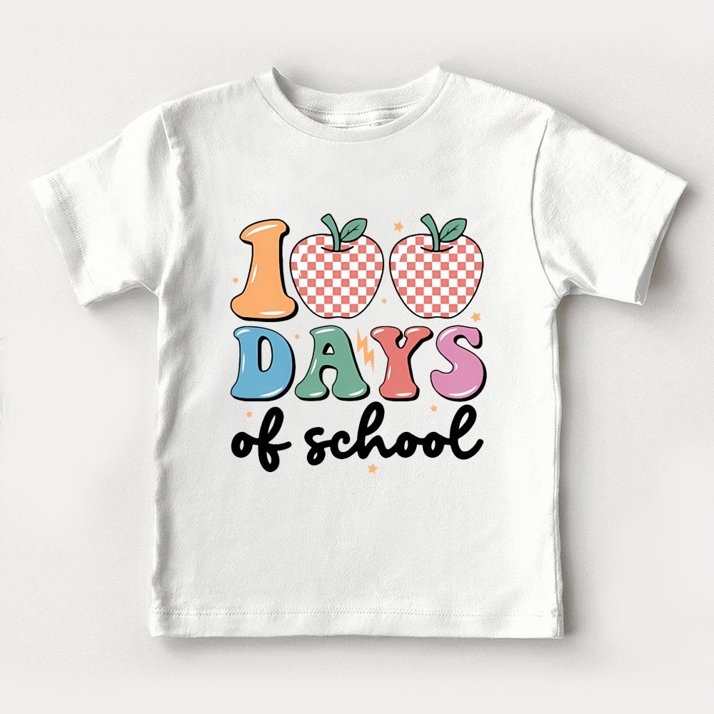 100 Days Of School Ink Apple Toddler T-Shirts