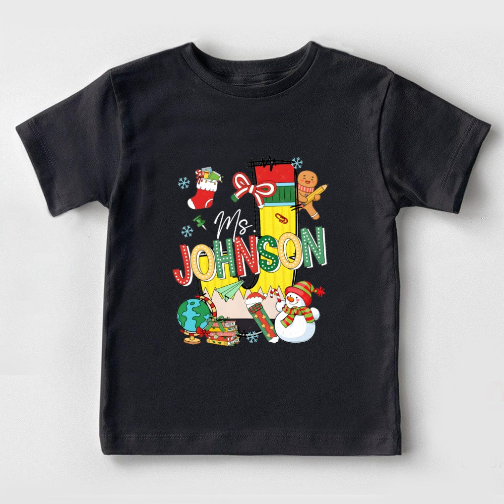Personalized Name Snowman Toddler T-Shirts