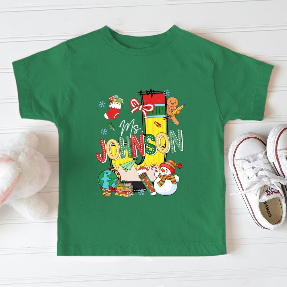 Personalized Name Snowman Toddler T-Shirts