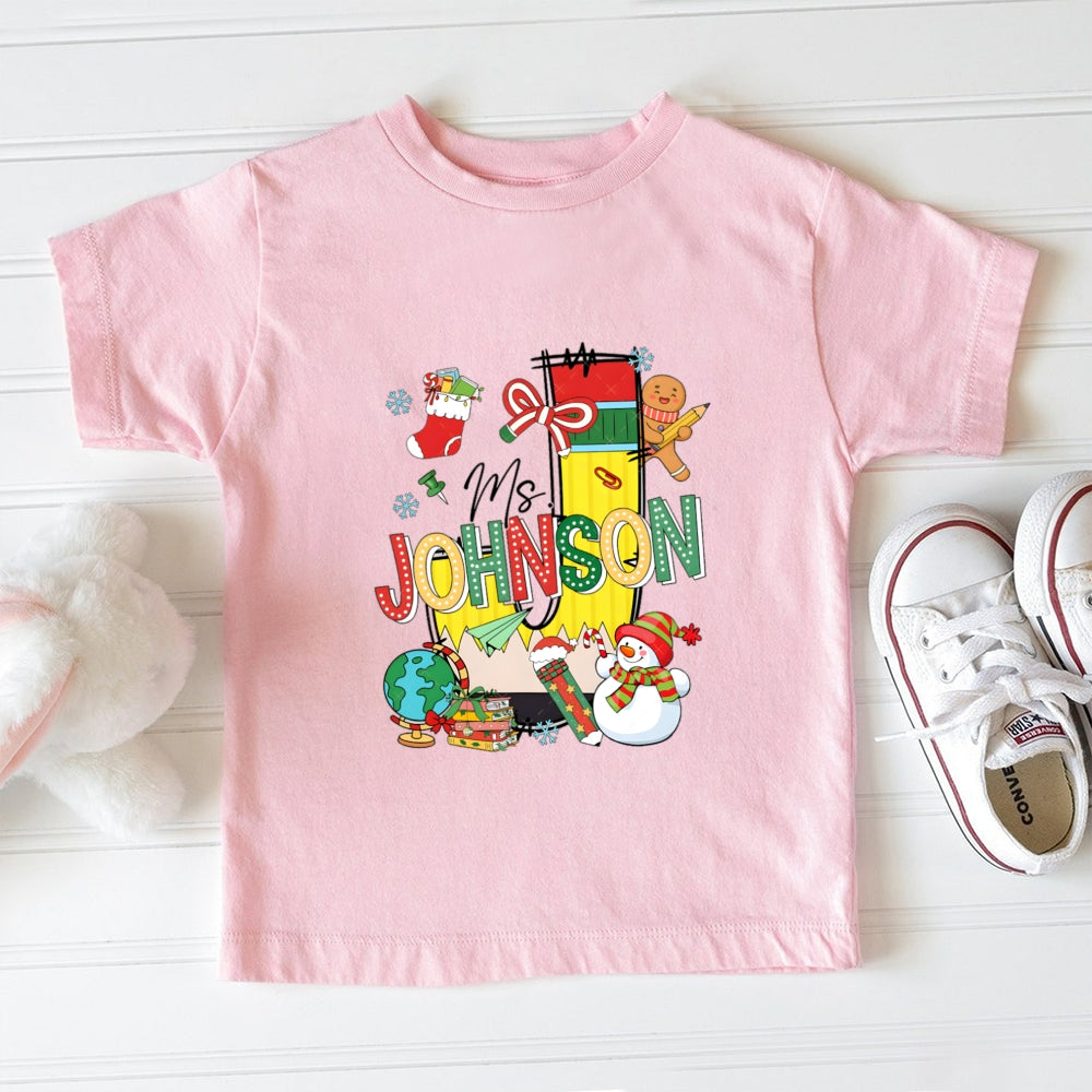 Personalized Name Snowman Toddler T-Shirts