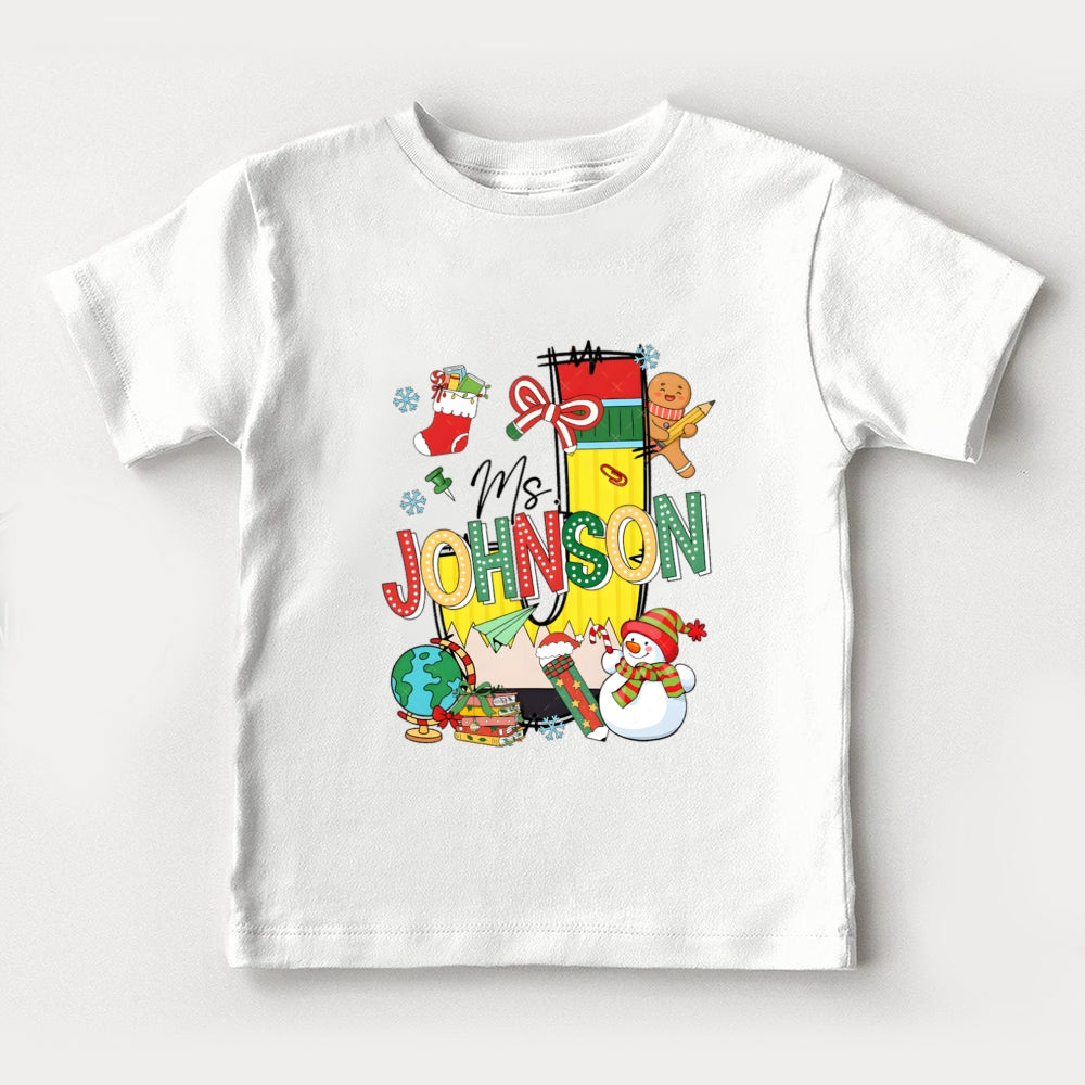 Personalized Name Snowman Toddler T-Shirts