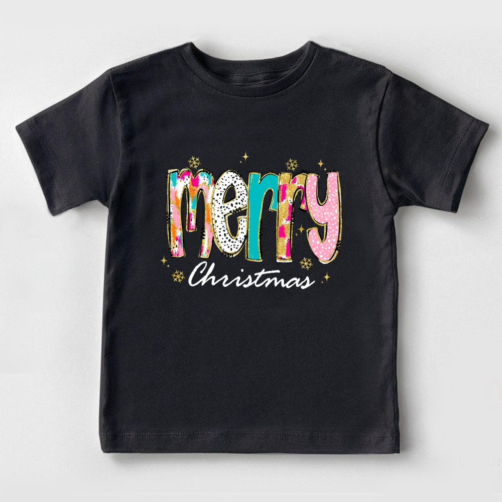 Merry Christmas Golden Snow Toddler T-Shirts