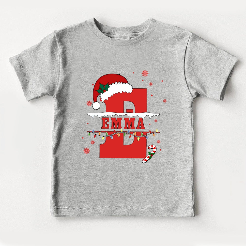 Personalized Name Christmas Hat  Light Toddler T-Shirts