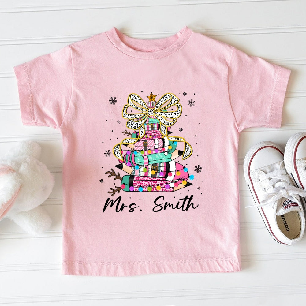 Personalized Name Christmas Tree Toddler T-Shirts