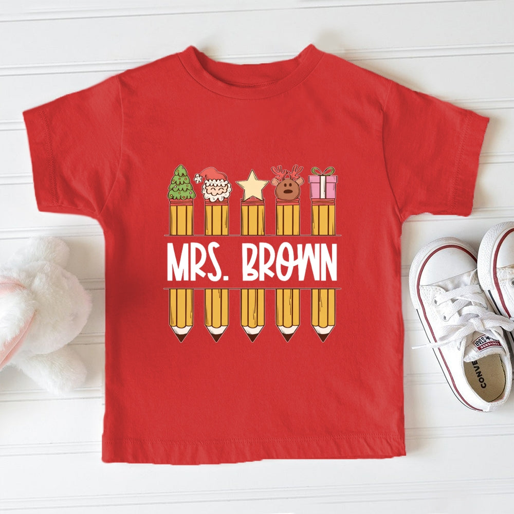 Personalized Name Pencil Toddler T-Shirts
