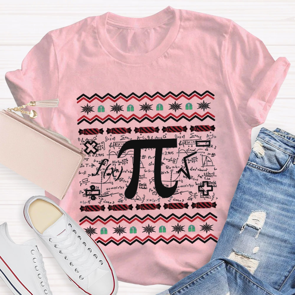 Christmas Candy And Pi Math Teacher Christmas T-shirt