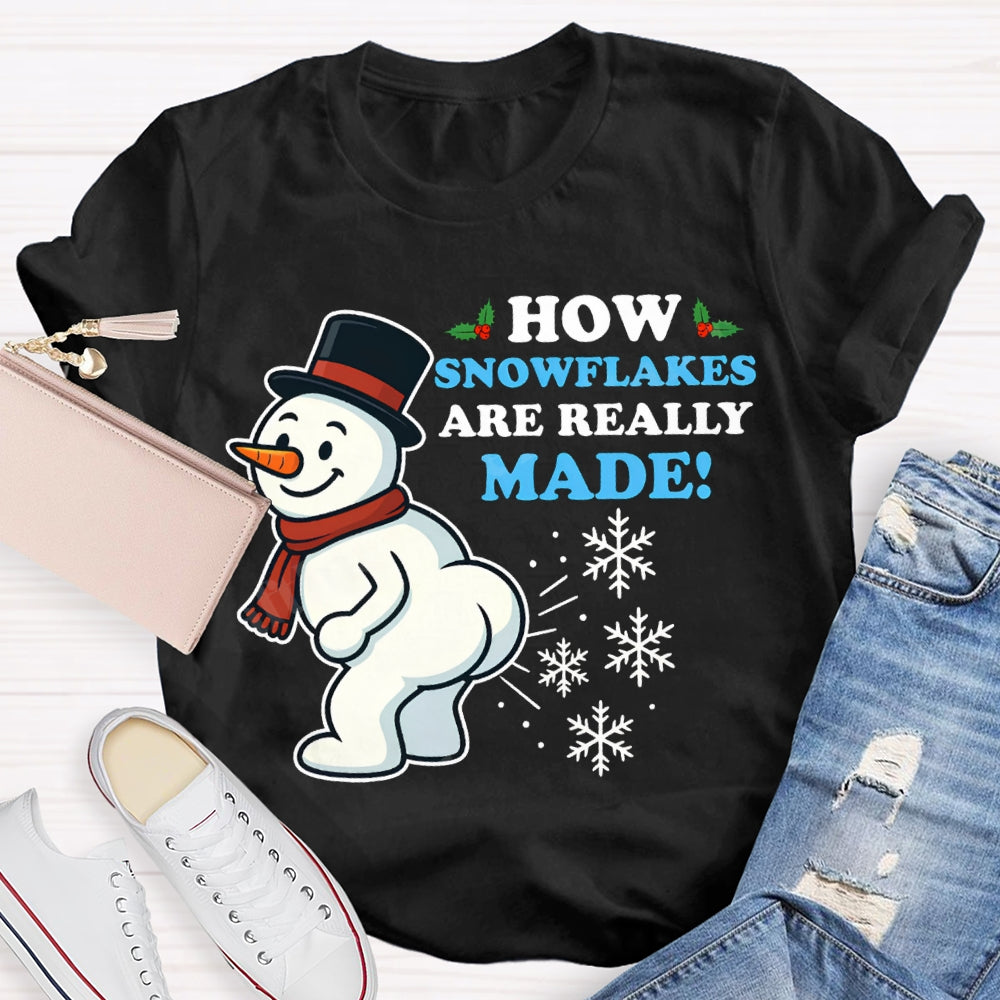 How Snowflakes Made Snowman And Snowflakes Christmas T-shirt