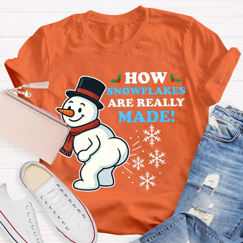How Snowflakes Made Snowman And Snowflakes Christmas T-shirt
