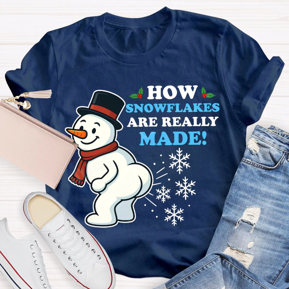How Snowflakes Made Snowman And Snowflakes Christmas T-shirt