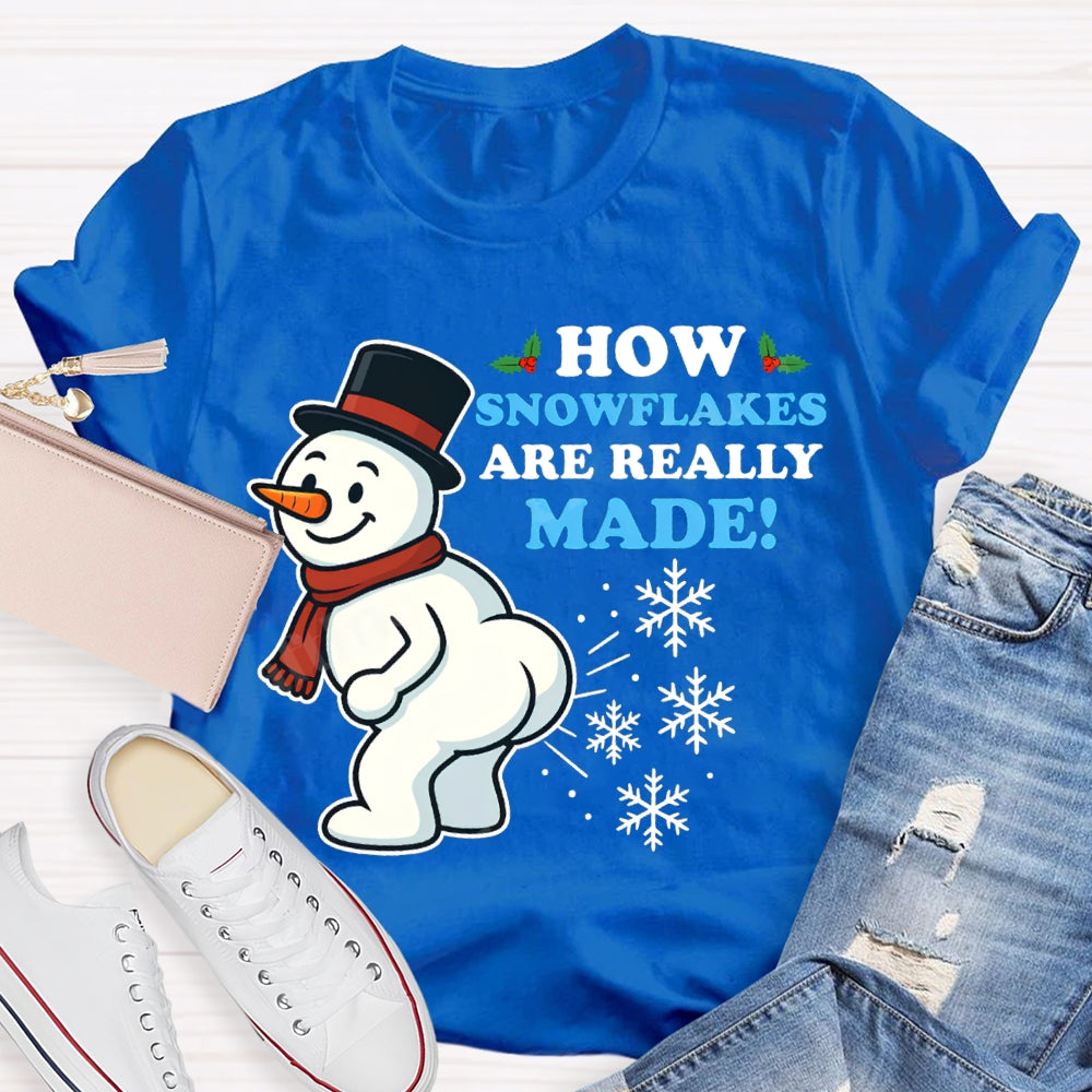 How Snowflakes Made Snowman And Snowflakes Christmas T-shirt