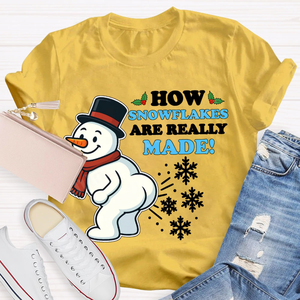 How Snowflakes Made Snowman And Snowflakes Christmas T-shirt