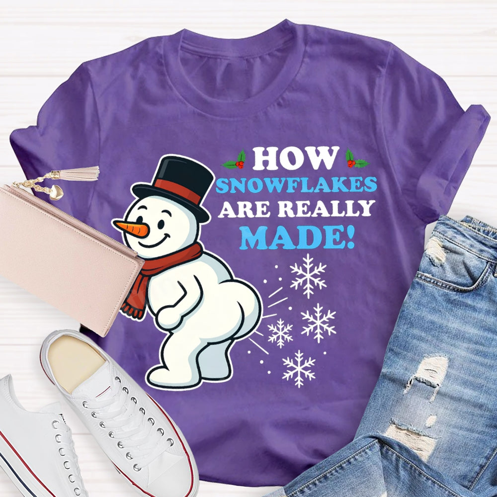 How Snowflakes Made Snowman And Snowflakes Christmas T-shirt