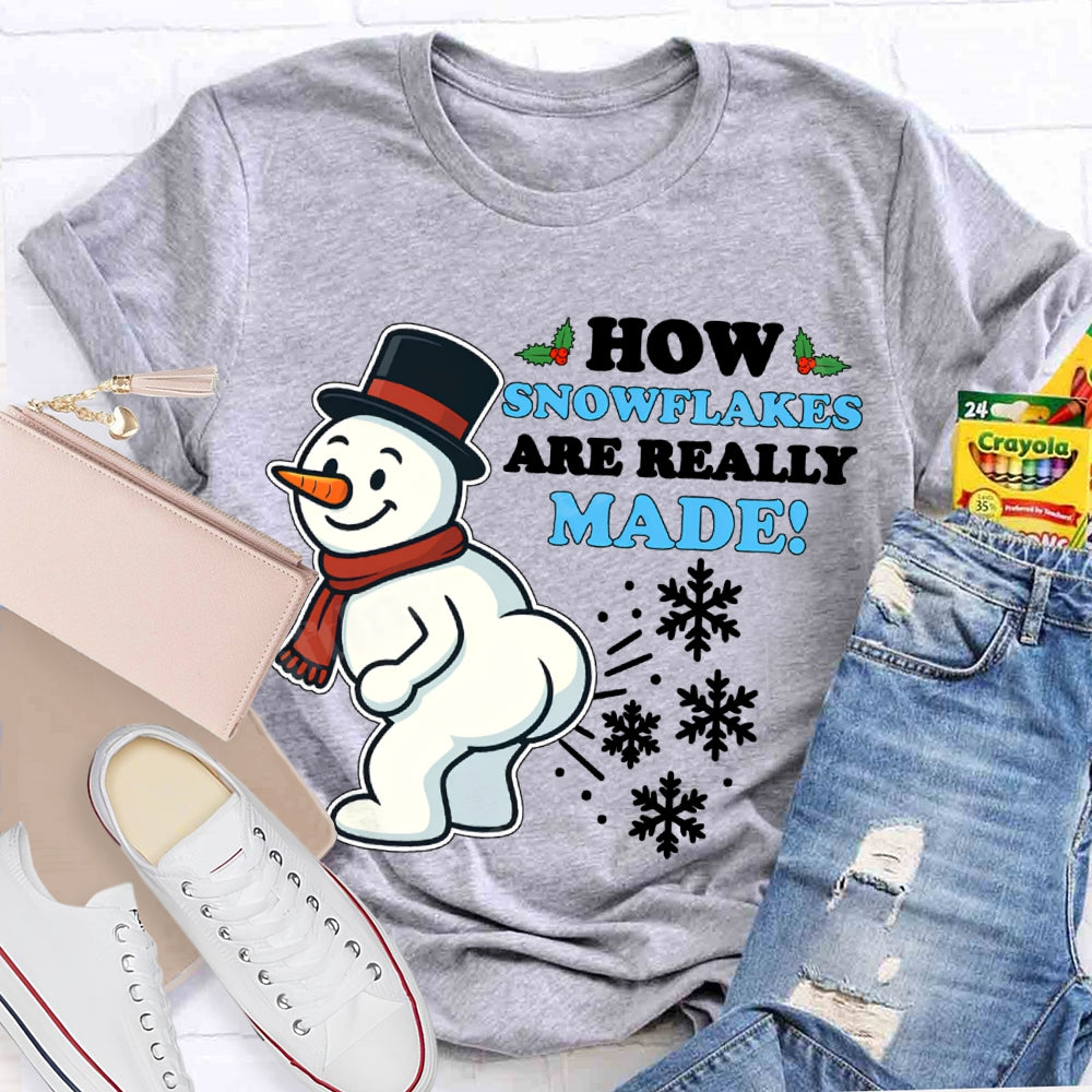 How Snowflakes Made Snowman And Snowflakes Christmas T-shirt