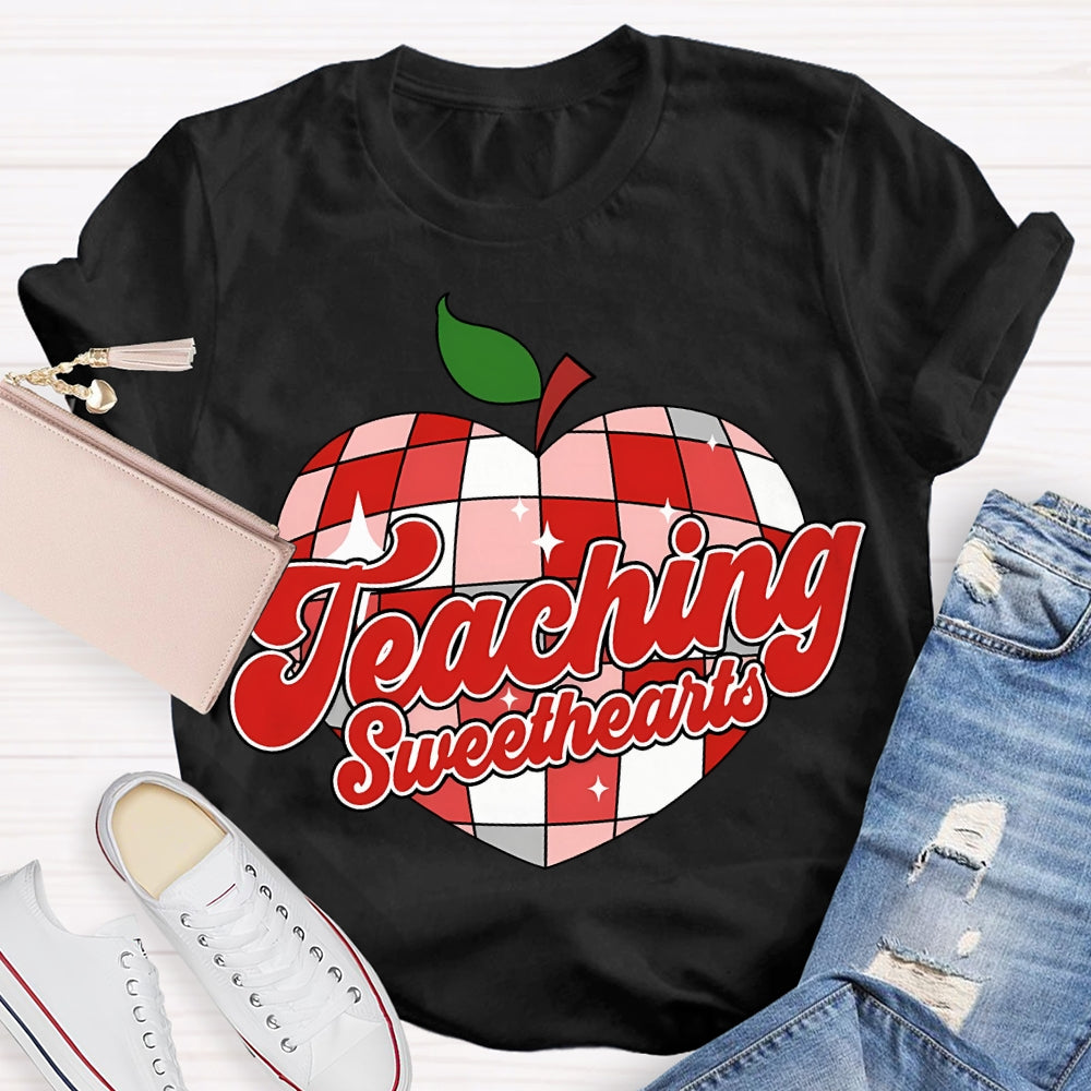 Teaching Sweethearts Red Checkered Heart T-shirt