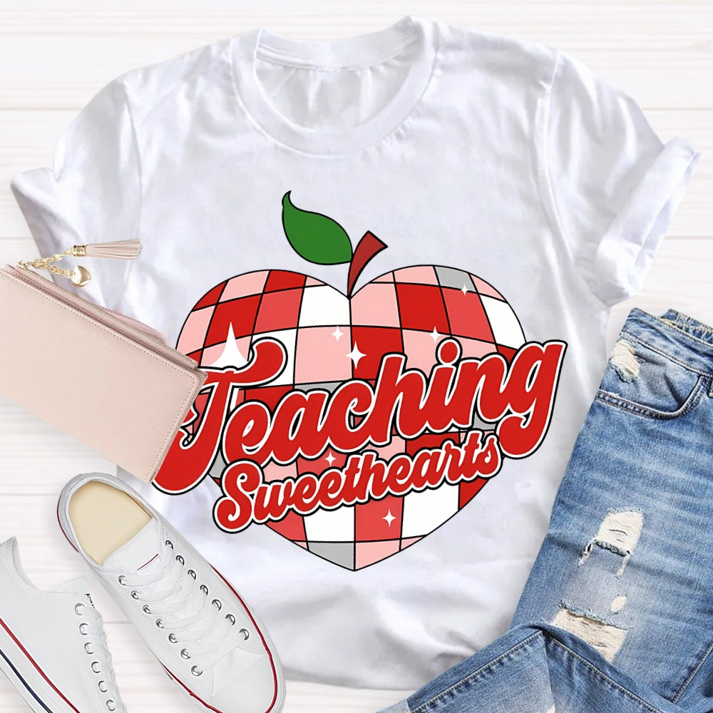 Teaching Sweethearts Red Checkered Heart T-shirt