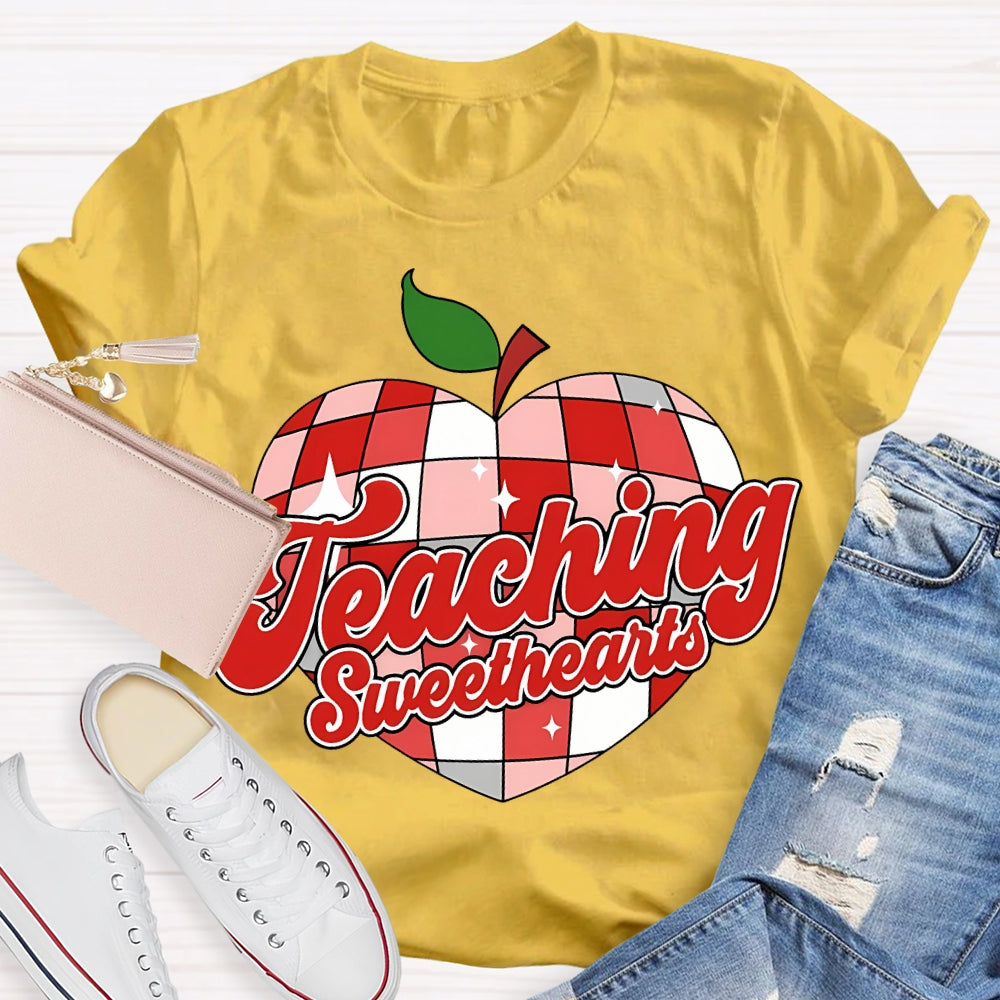 Teaching Sweethearts Red Checkered Heart T-shirt