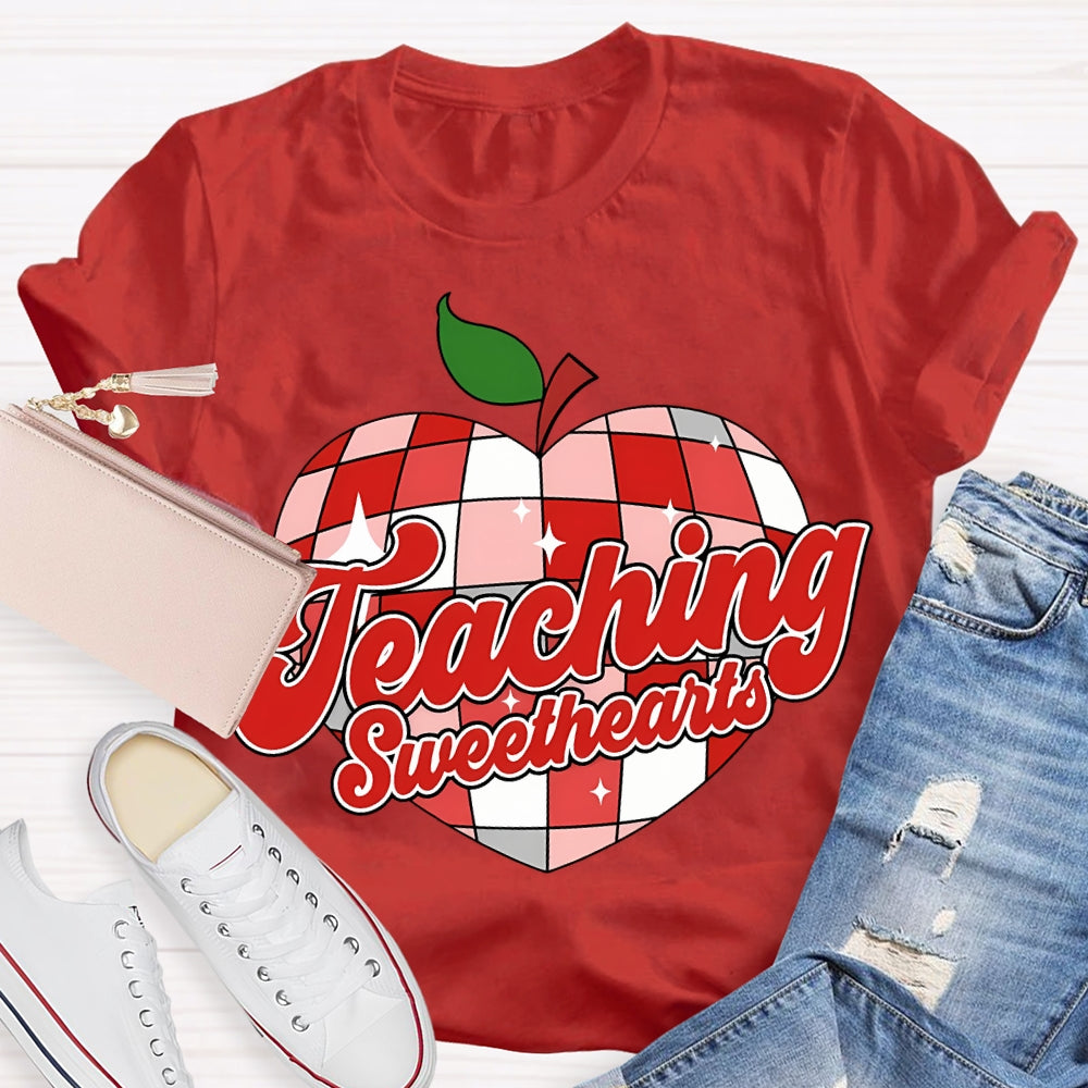 Teaching Sweethearts Red Checkered Heart T-shirt