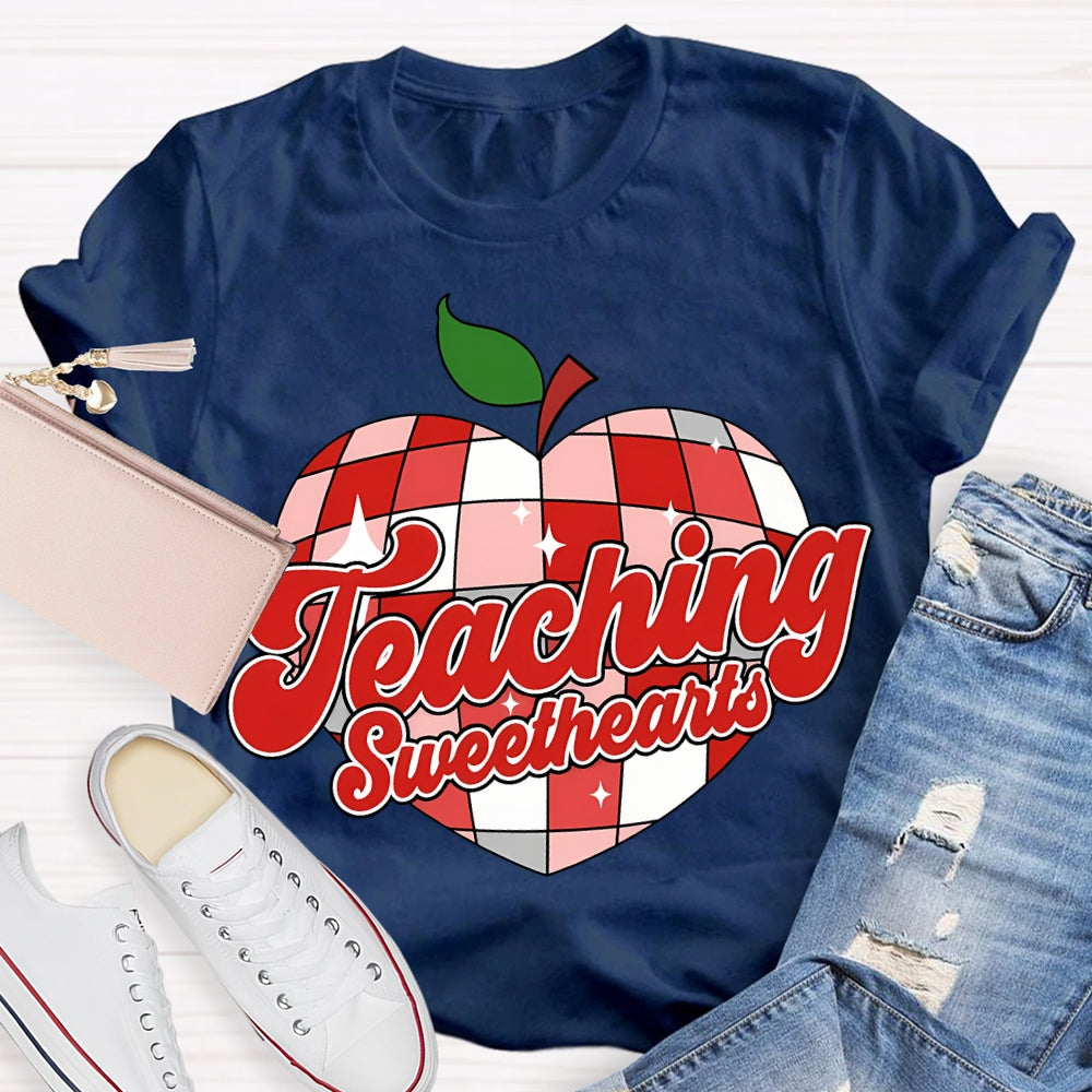 Teaching Sweethearts Red Checkered Heart T-shirt