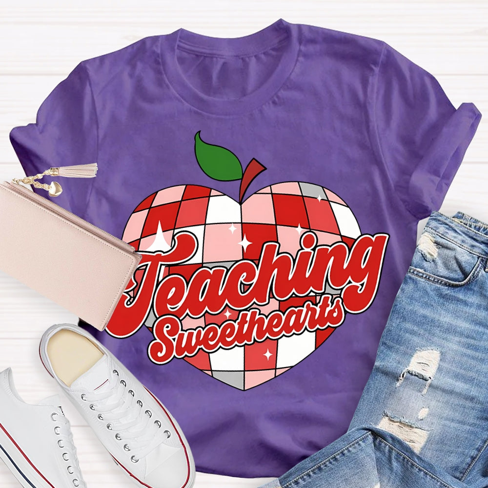 Teaching Sweethearts Red Checkered Heart T-shirt