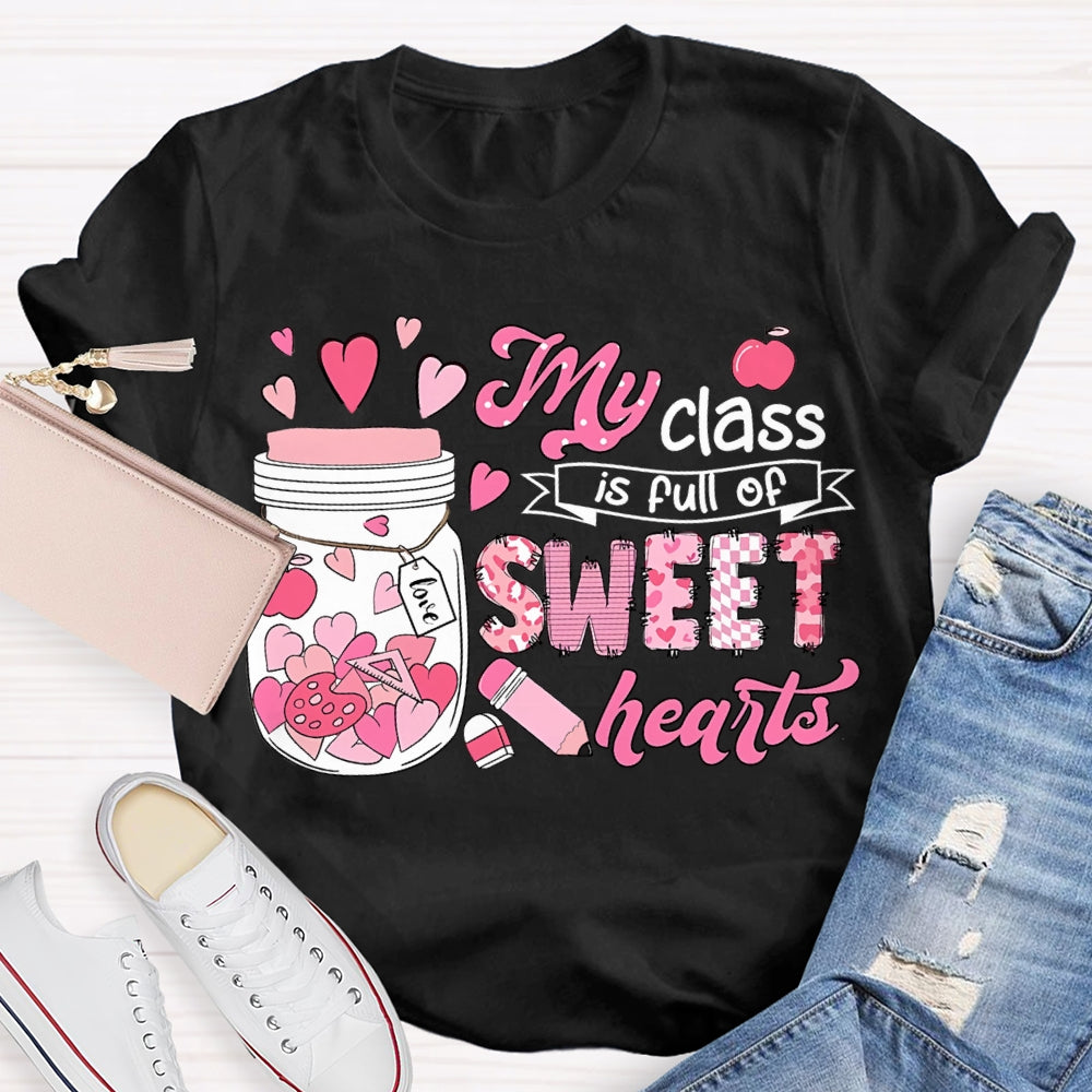 My Class Is Fun Of Sweet Hearts Pink Bottle And Hearts T-shirt