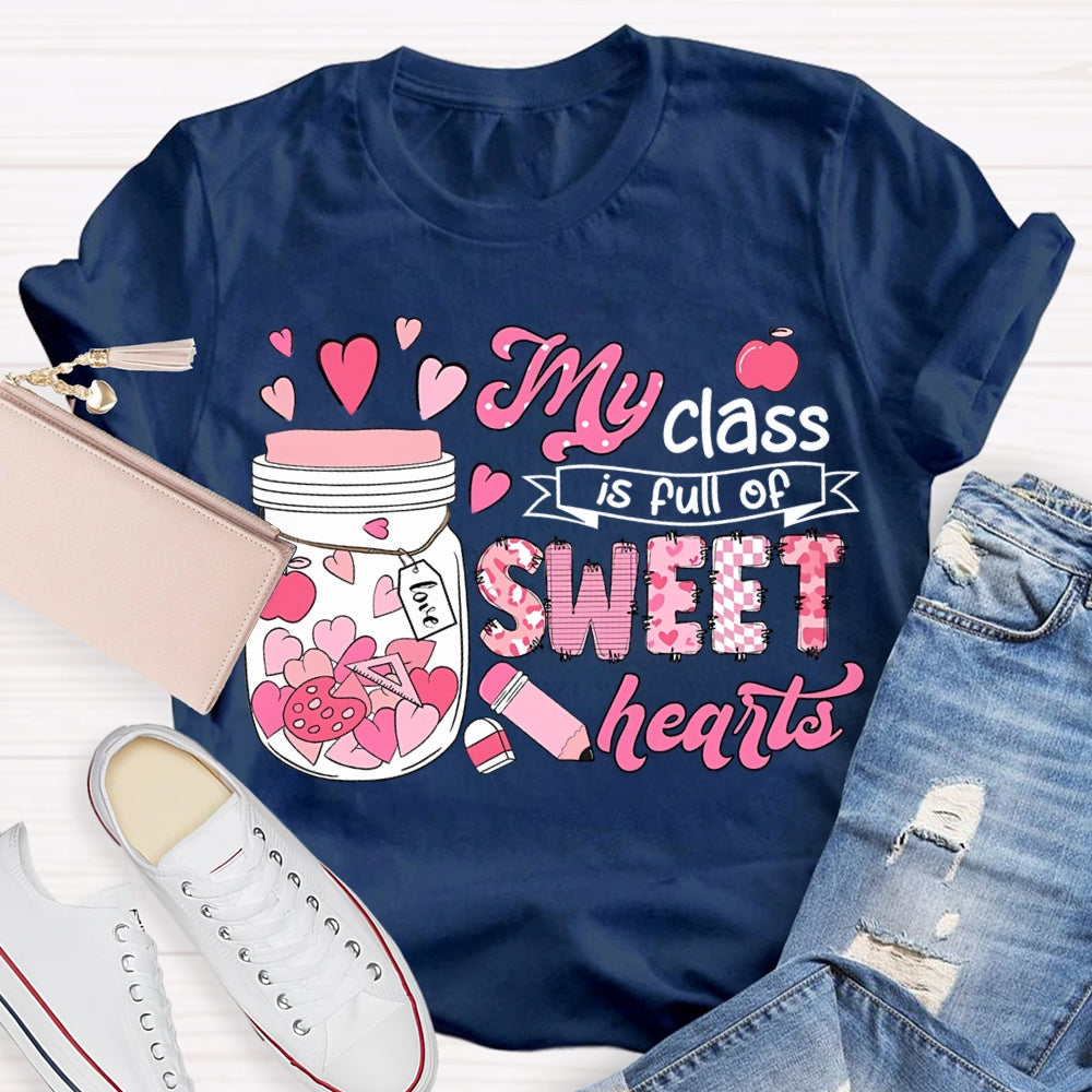 My Class Is Fun Of Sweet Hearts Pink Bottle And Hearts T-shirt