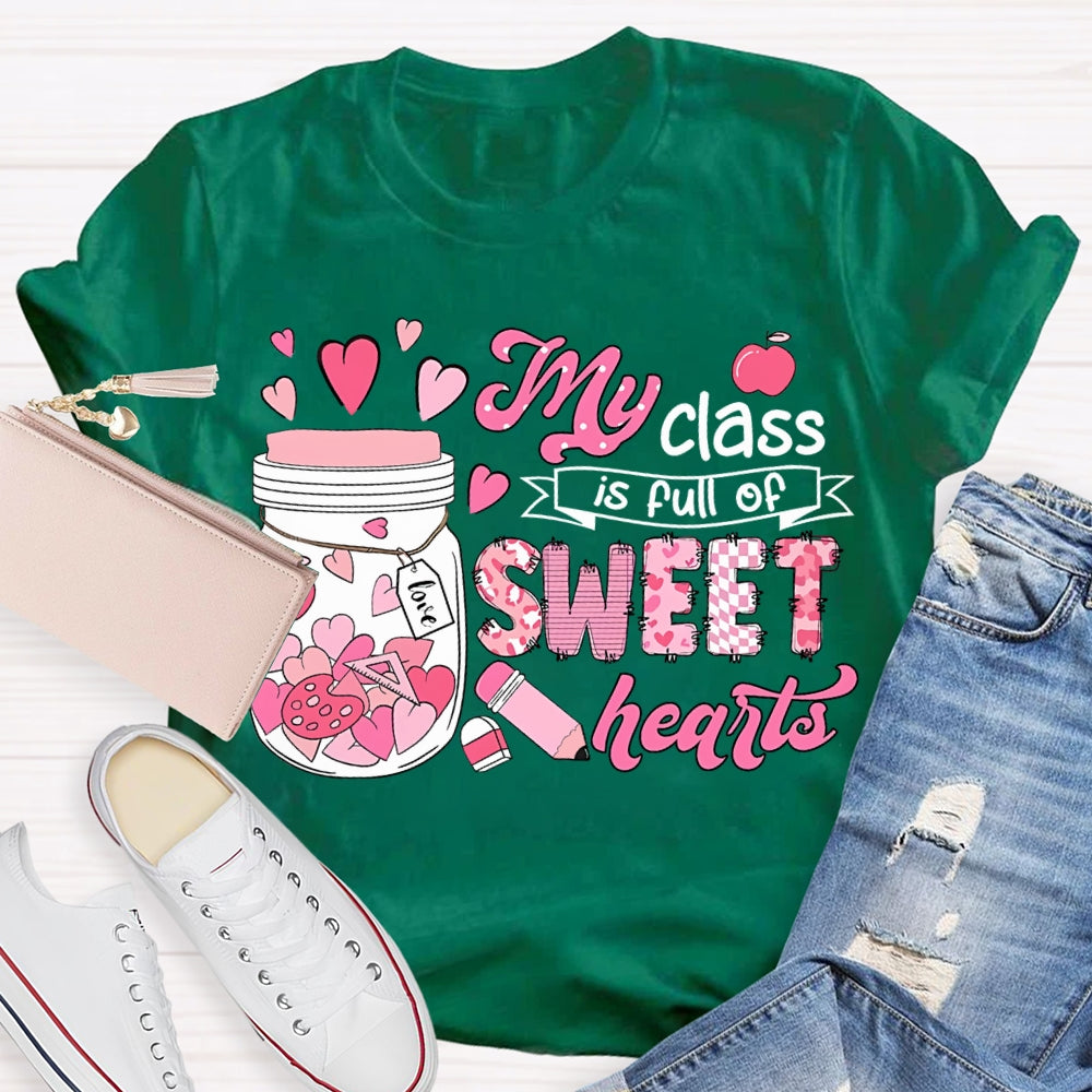 My Class Is Fun Of Sweet Hearts Pink Bottle And Hearts T-shirt