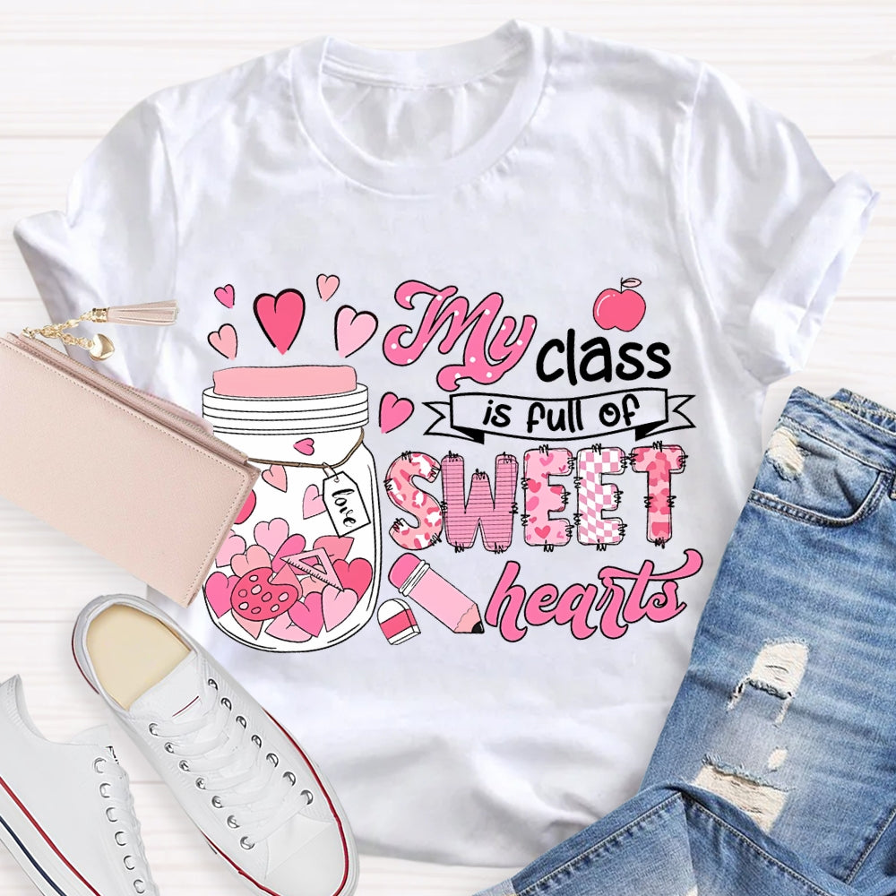 My Class Is Fun Of Sweet Hearts Pink Bottle And Hearts T-shirt