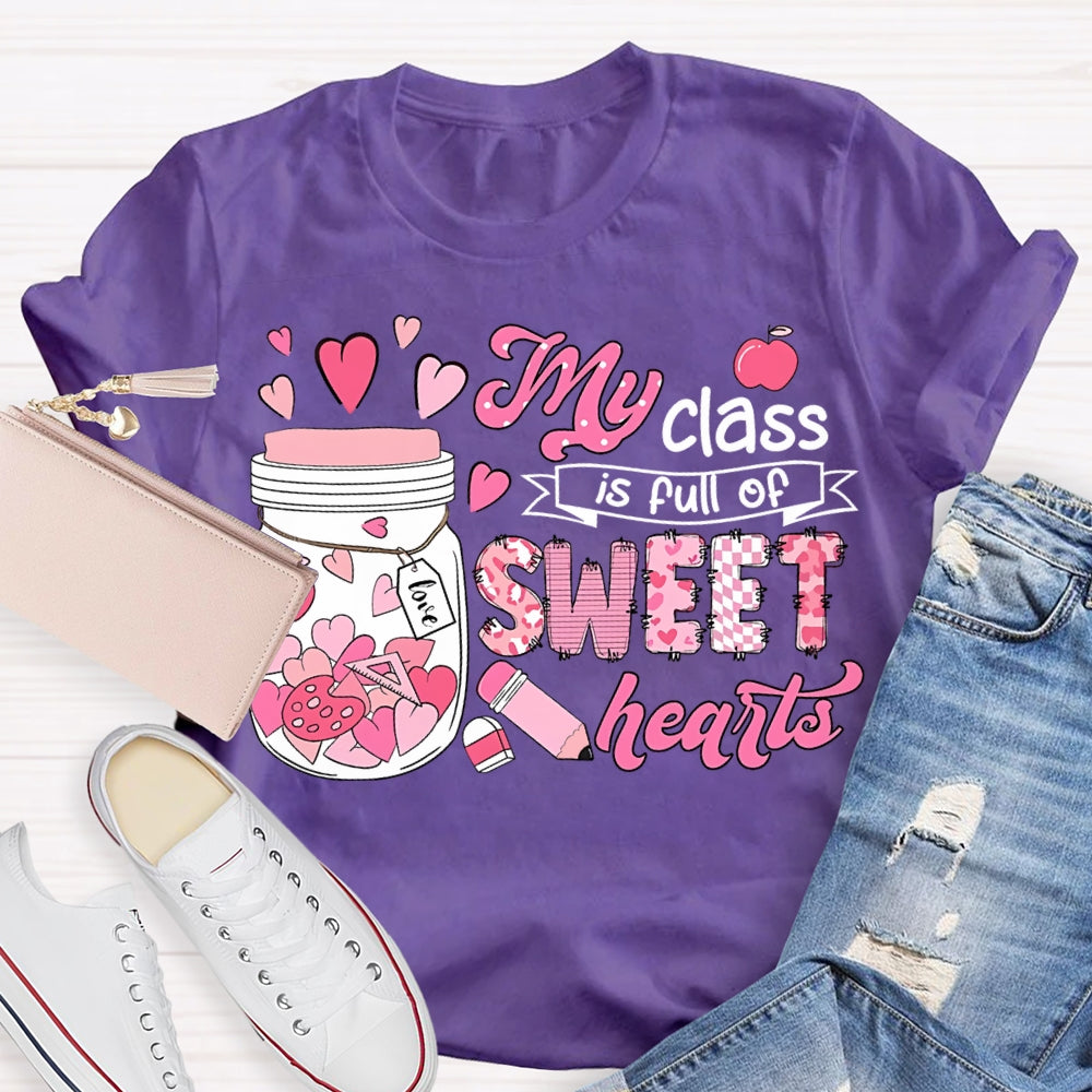 My Class Is Fun Of Sweet Hearts Pink Bottle And Hearts T-shirt