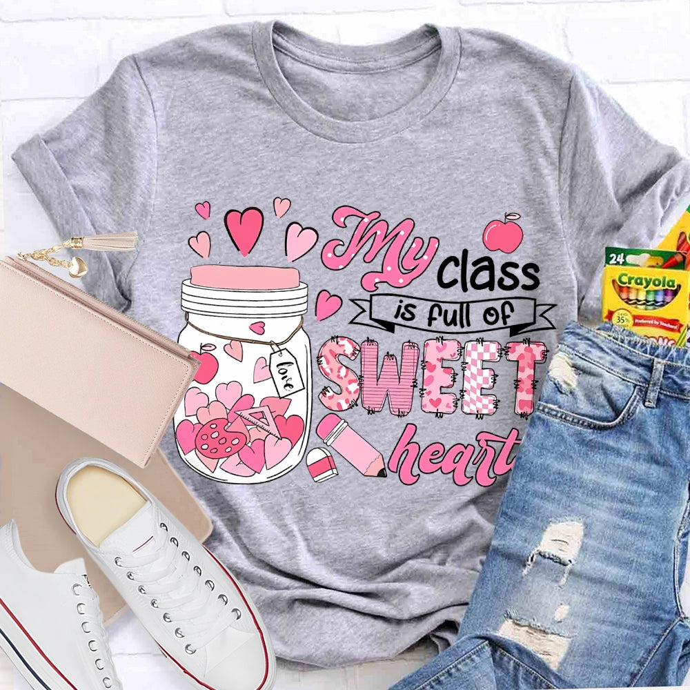 My Class Is Fun Of Sweet Hearts Pink Bottle And Hearts T-shirt