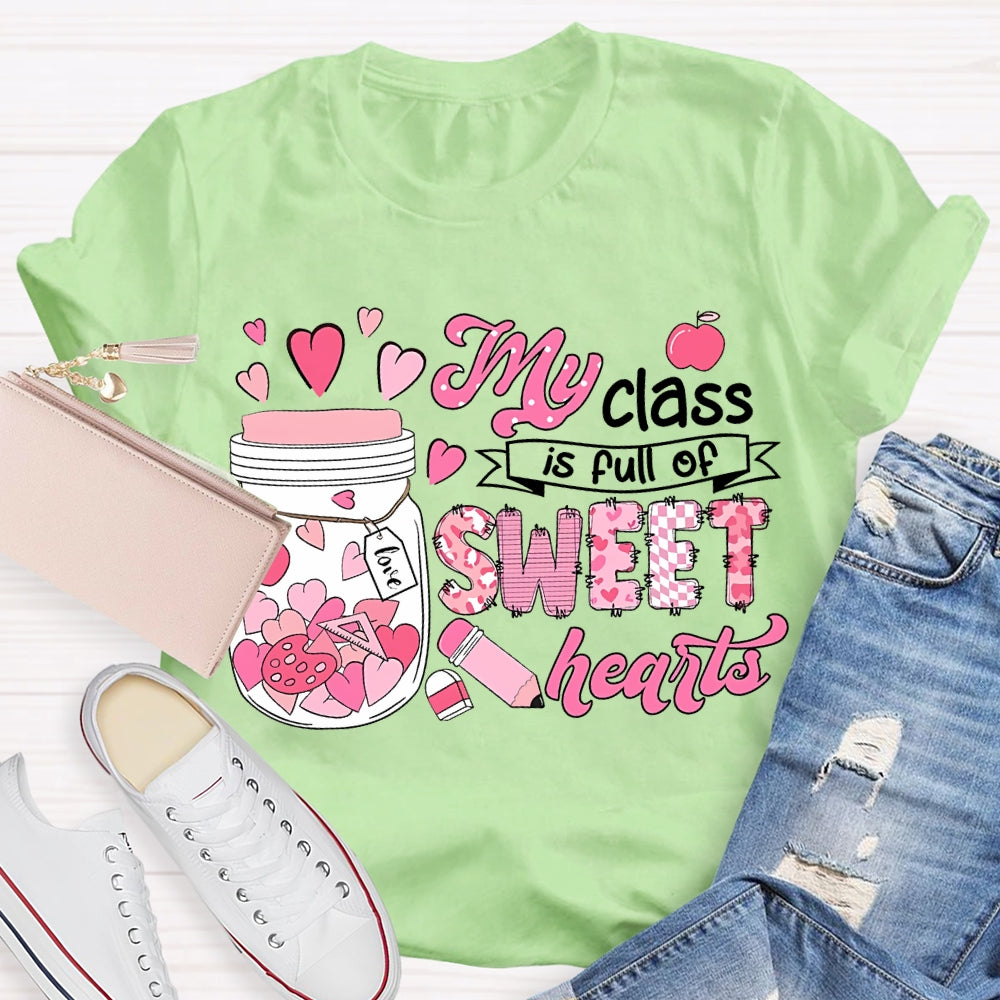 My Class Is Fun Of Sweet Hearts Pink Bottle And Hearts T-shirt