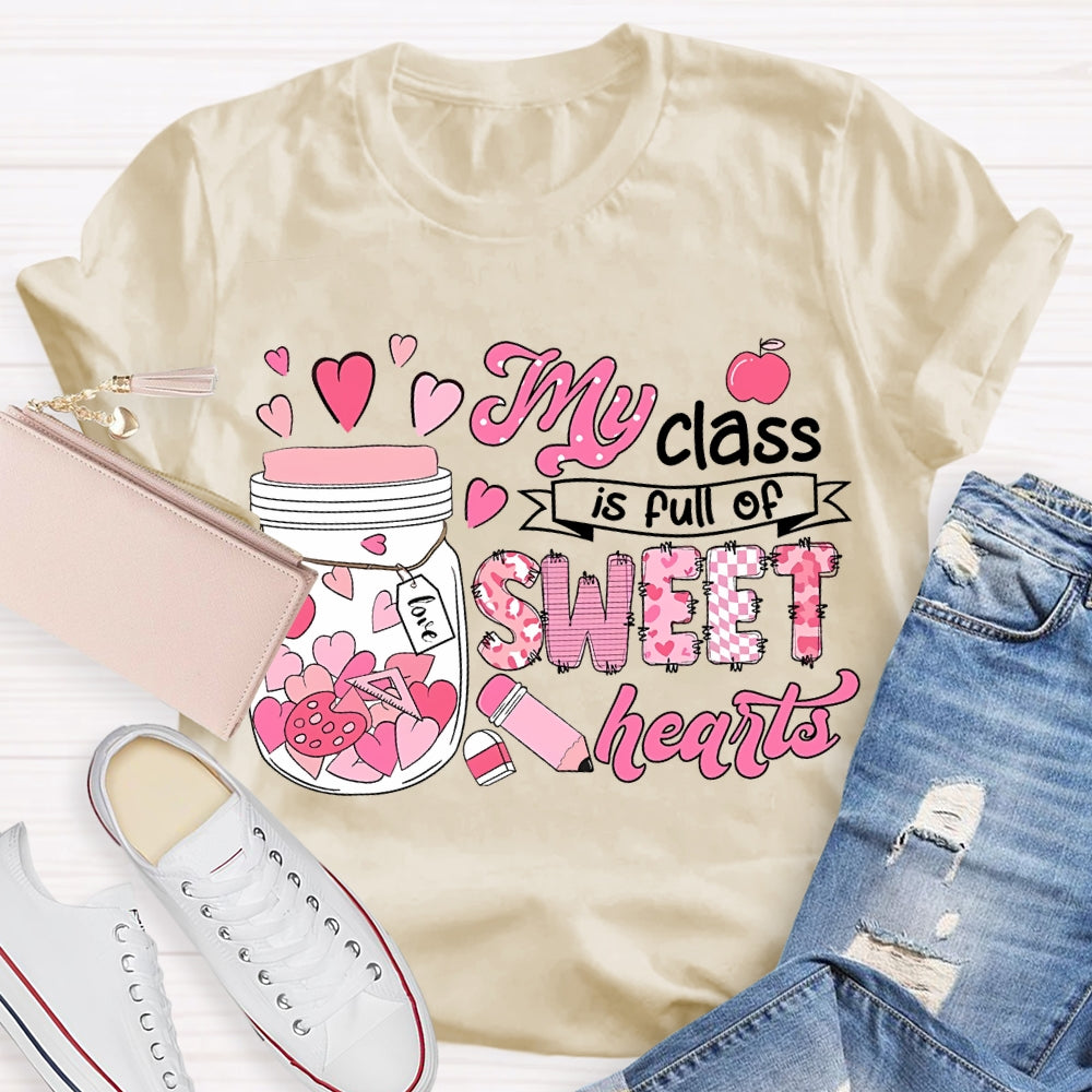 My Class Is Fun Of Sweet Hearts Pink Bottle And Hearts T-shirt