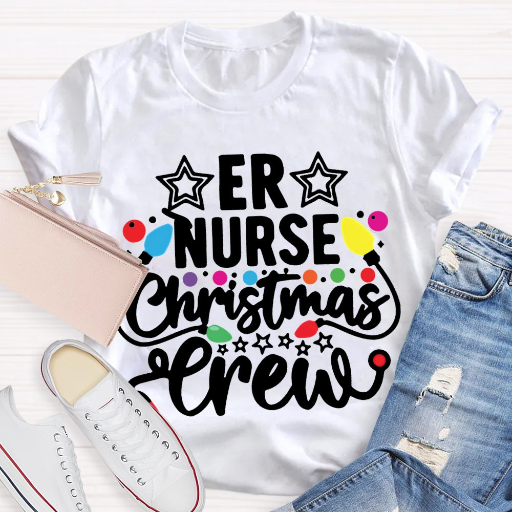 Er Nurse Christmas Crew Christmas Lights T-shirt