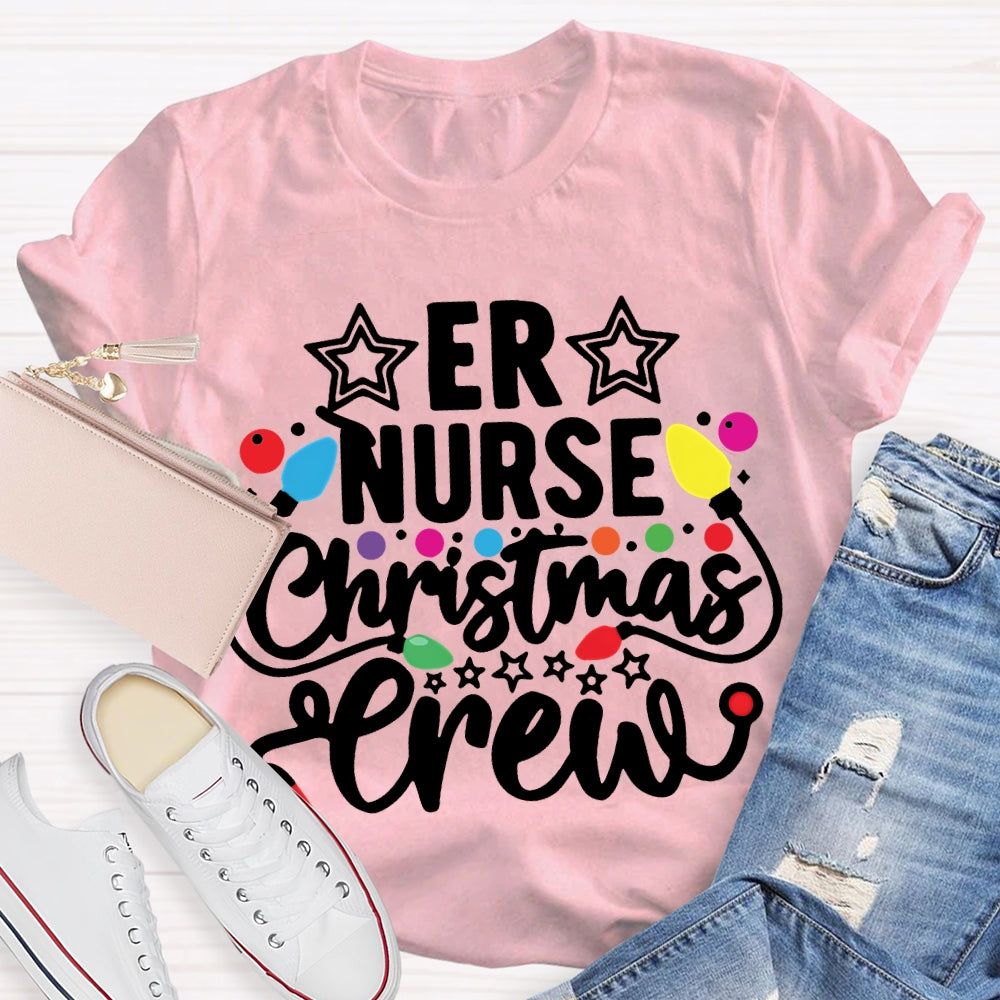 Er Nurse Christmas Crew Christmas Lights T-shirt