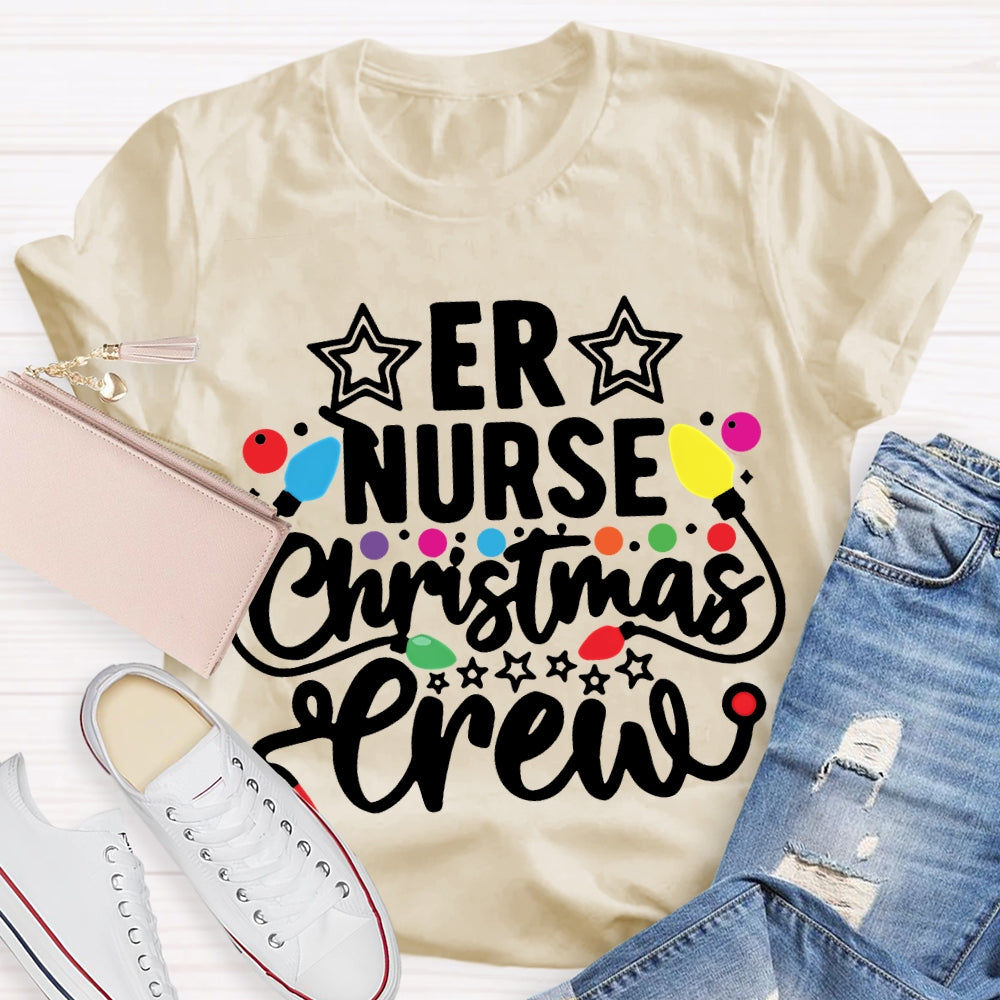 Er Nurse Christmas Crew Christmas Lights T-shirt