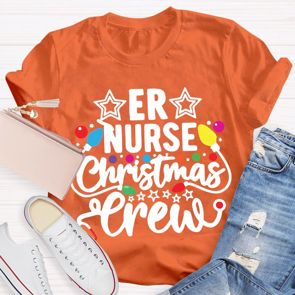 Er Nurse Christmas Crew Christmas Lights T-shirt