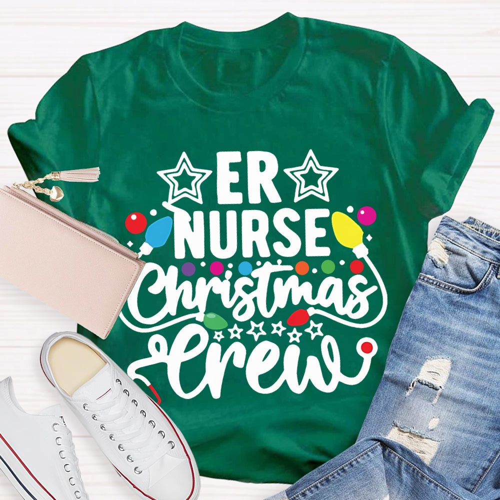 Er Nurse Christmas Crew Christmas Lights T-shirt