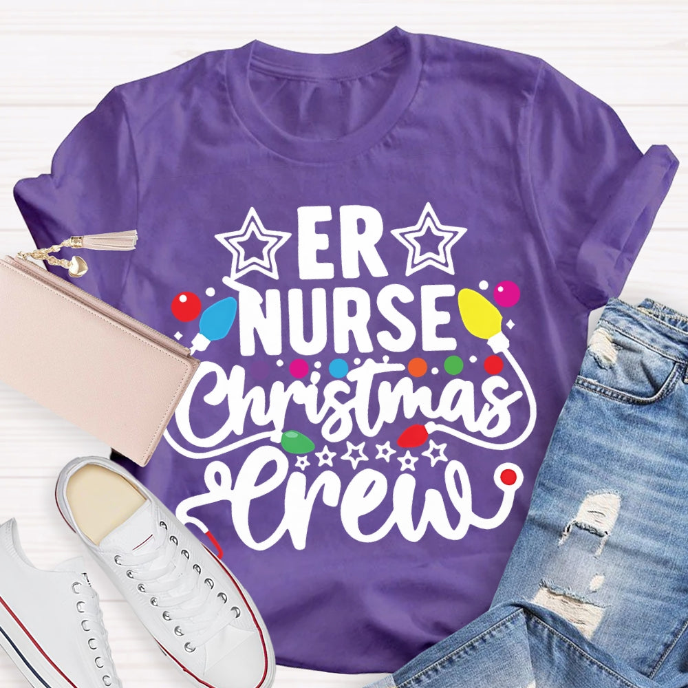 Er Nurse Christmas Crew Christmas Lights T-shirt
