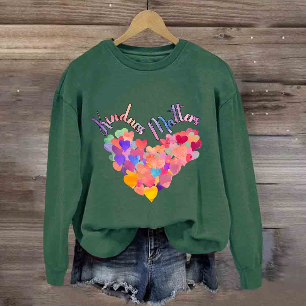 Kindness Matters Colorful Heart Sweatshirt