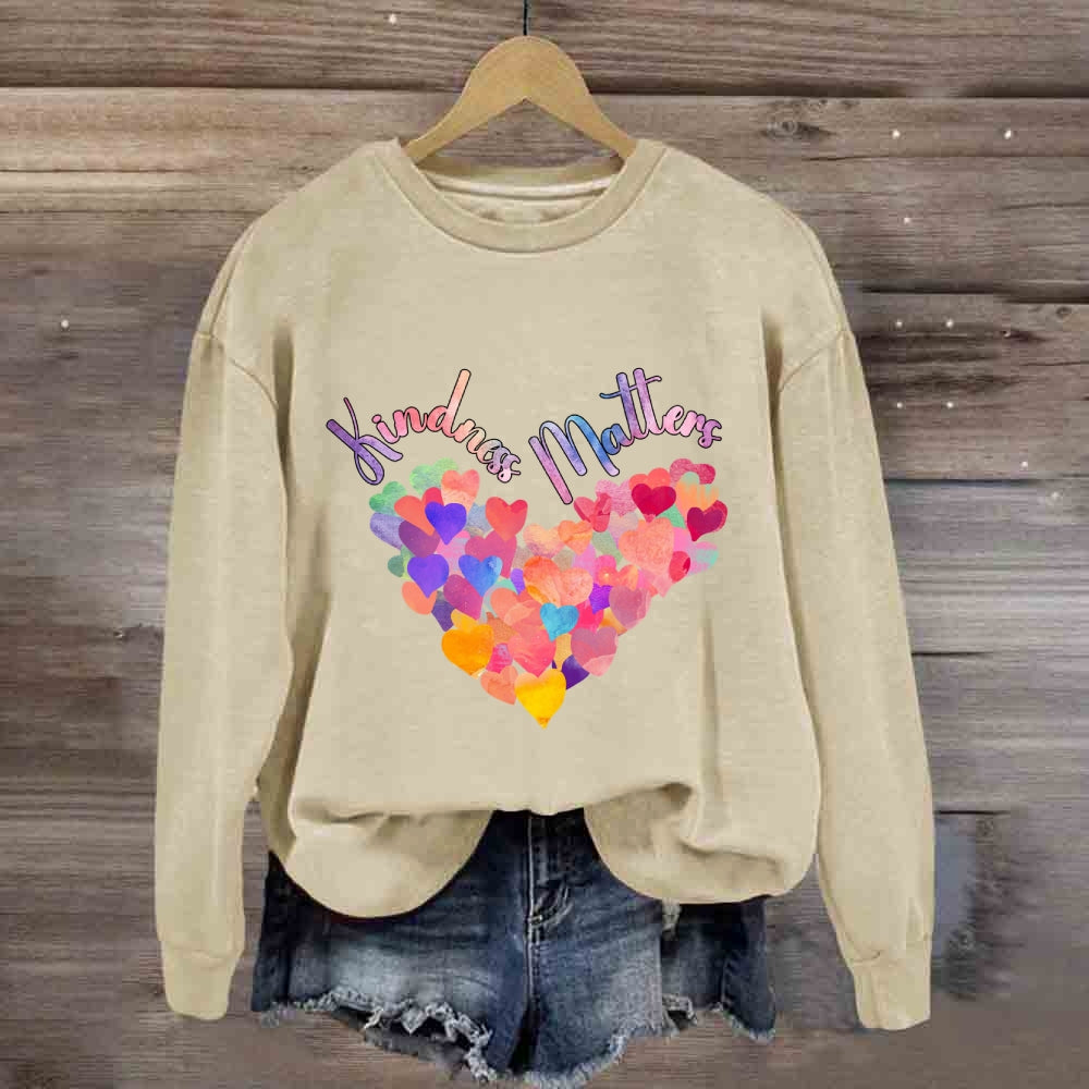 Kindness Matters Colorful Heart Sweatshirt