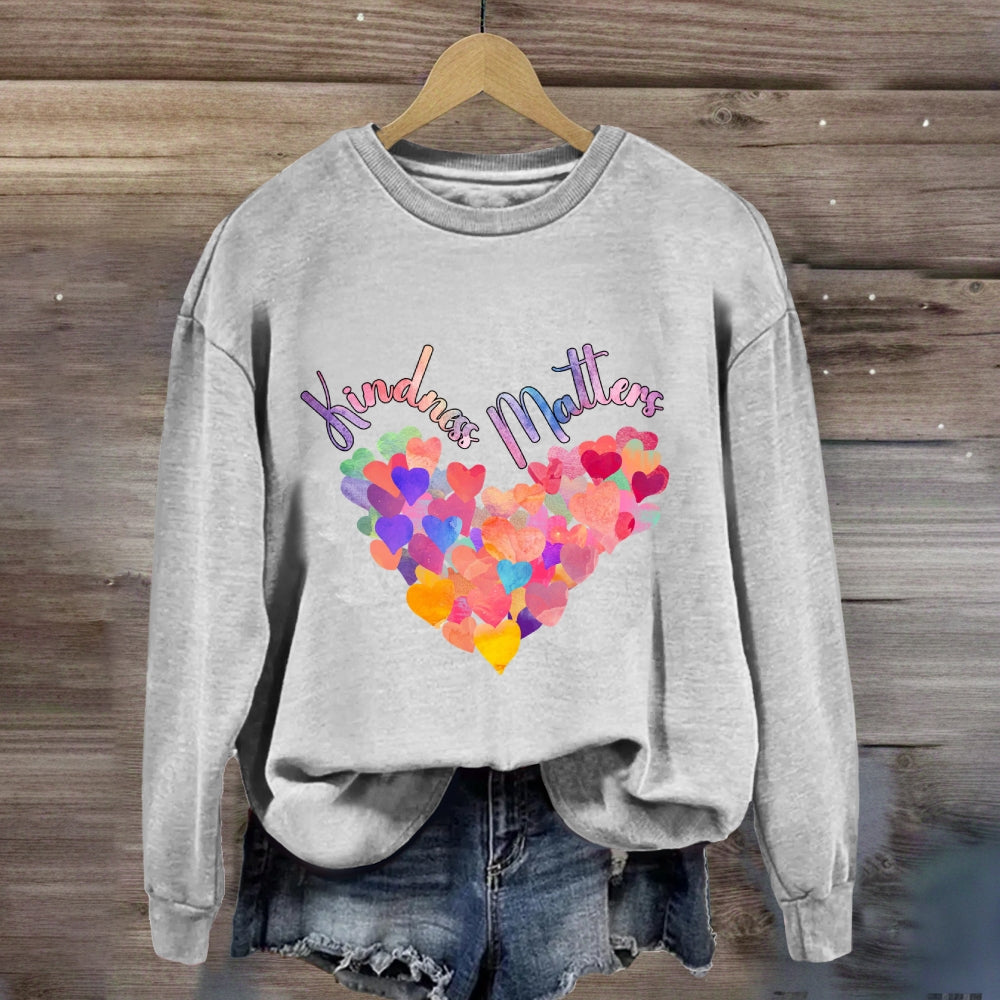 Kindness Matters Colorful Heart Sweatshirt