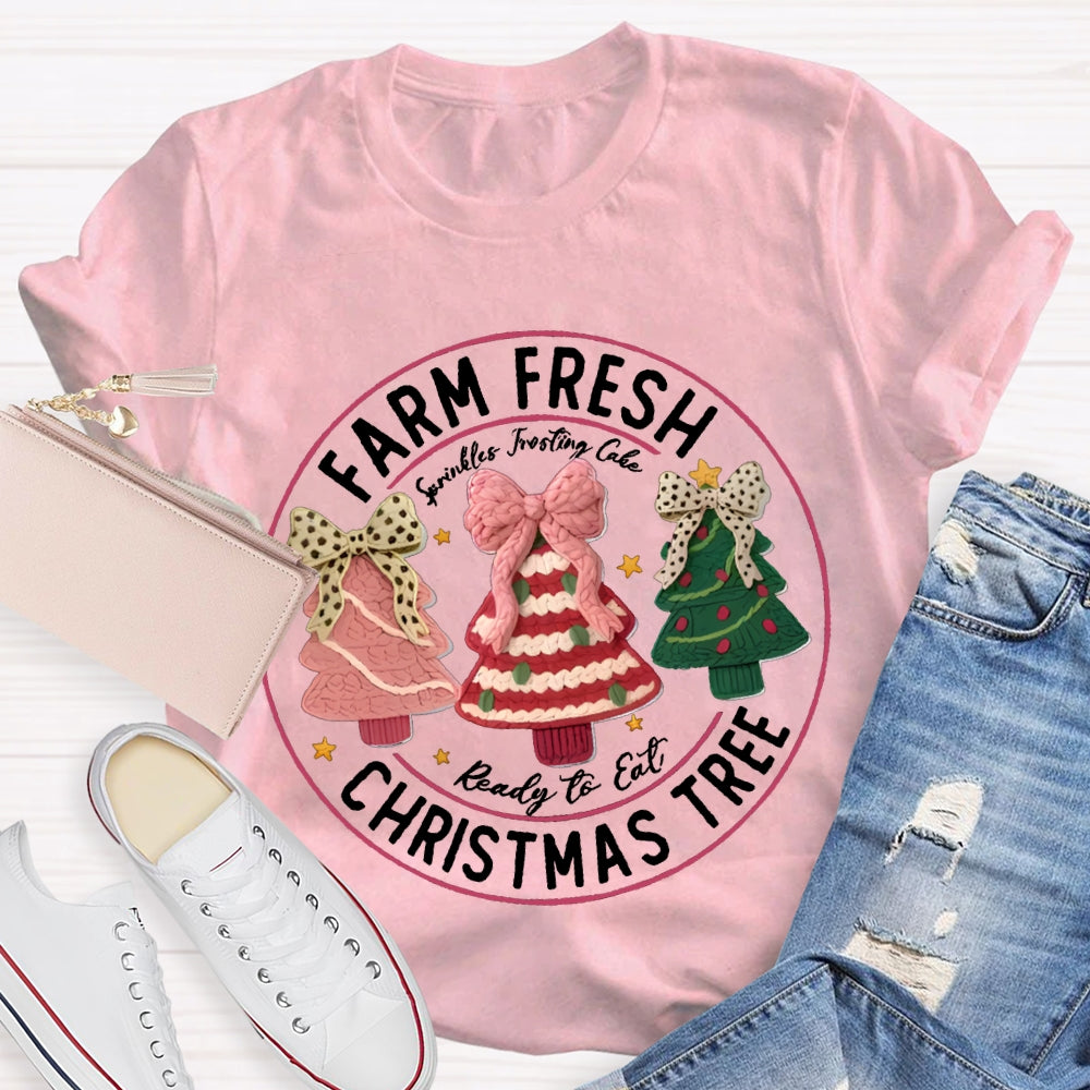 Farm Fresh Reading To Eat Christmas Tree T-shirt