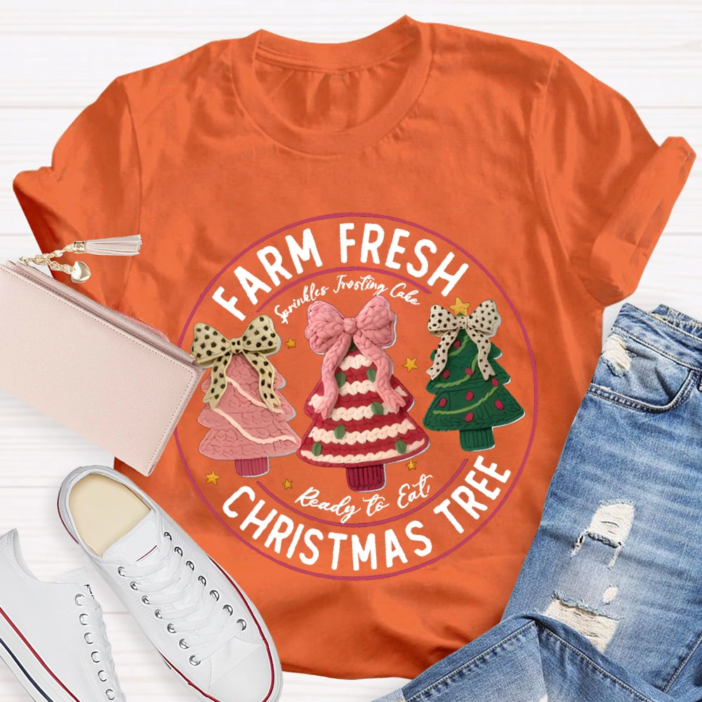 Farm Fresh Reading To Eat Christmas Tree T-shirt