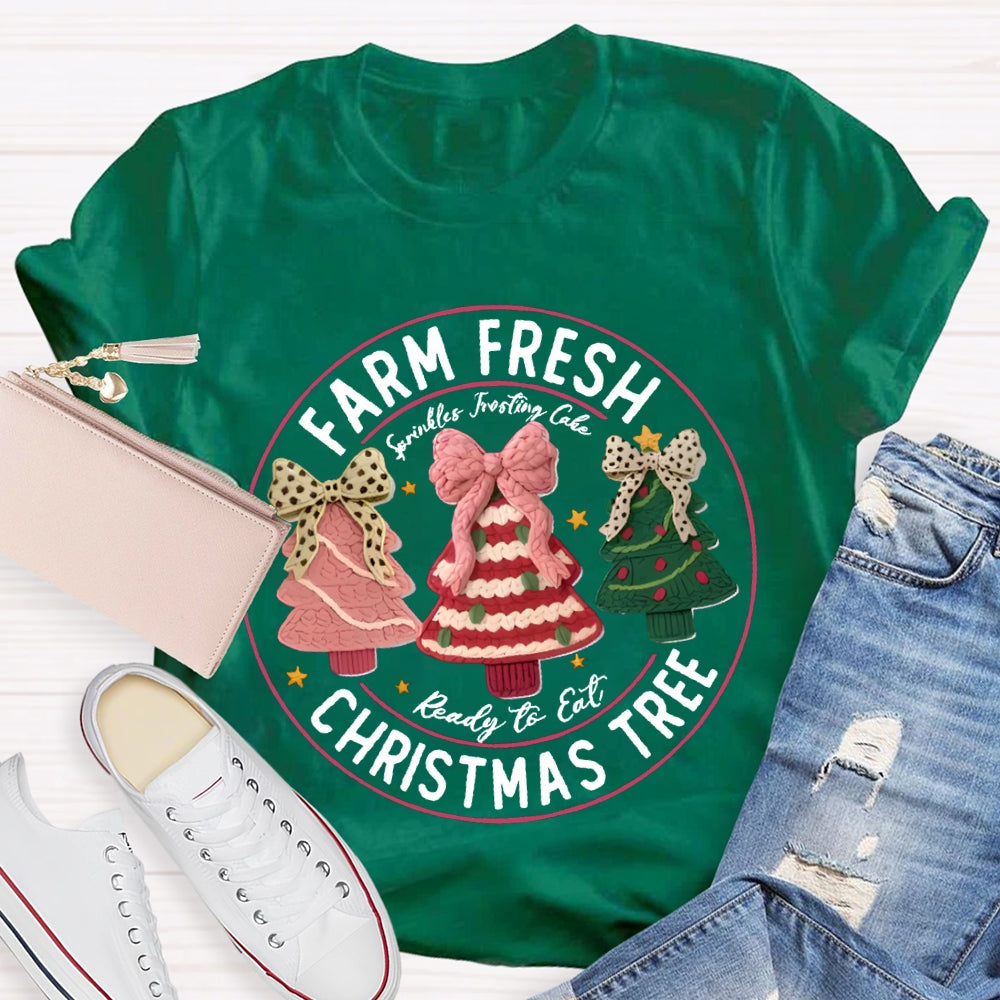 Farm Fresh Reading To Eat Christmas Tree T-shirt