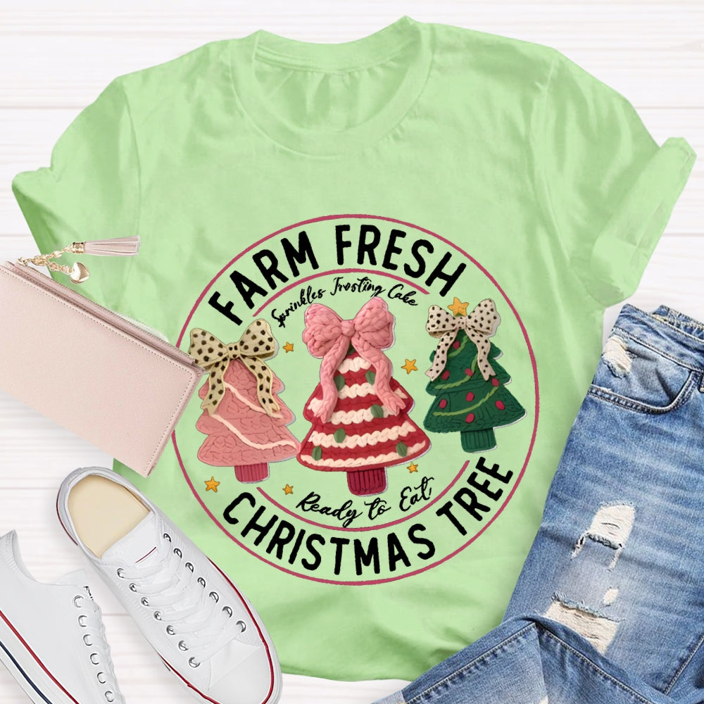 Farm Fresh Reading To Eat Christmas Tree T-shirt