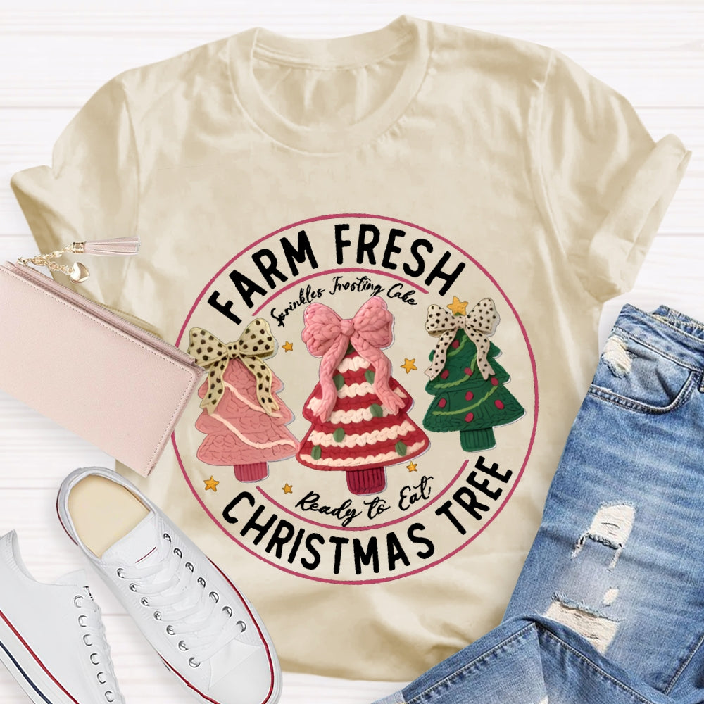 Farm Fresh Reading To Eat Christmas Tree T-shirt