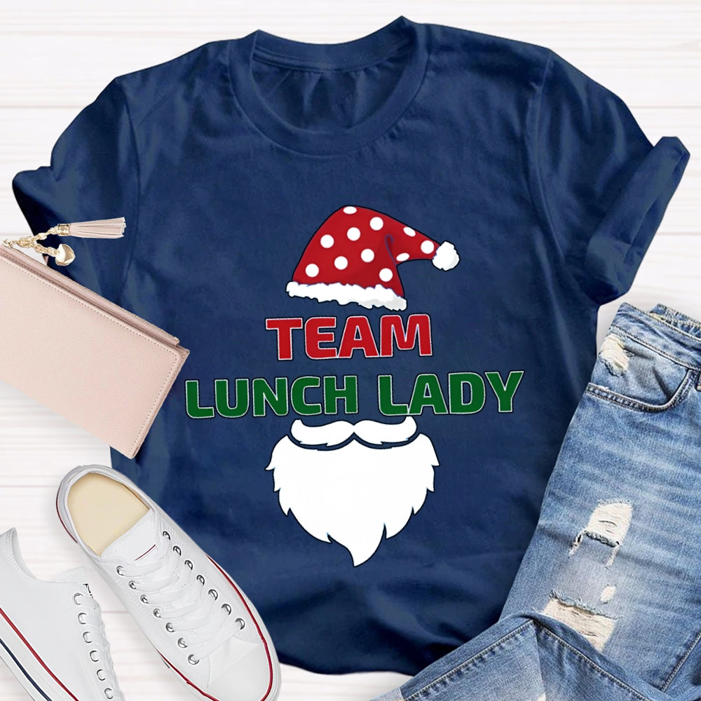 Lunch Lady Team Christmas Hat Christmas Vibes T-shirt